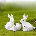 thumbnail image 5 of Thinsont Rabbit Adornment Miniature Creative Useful Bunny Statue Lifelike Small Bunny Figurine for Household Tabletop Balcony Yards Lawn Type 1, 5 of 7
