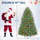 thumbnail image 2 of 6ft spruce artificial christmas tree con warm blanca leds in 8 modes y foldable metal stand, 2 of 9