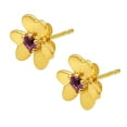 thumbnail image 6 of 18K Gold Over Brass Floral - African Amethyst Stud Earrings Jewelry EM-1277 TGE1021_B, 6 of 6