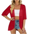 thumbnail image 4 of BTDECLAR Women's 3/4 Sleeve Cardigan Lightweight Open Front Cardigans 2026 Trendy Casual Breathable Summer Beach Cover-Ups, 4 of 7