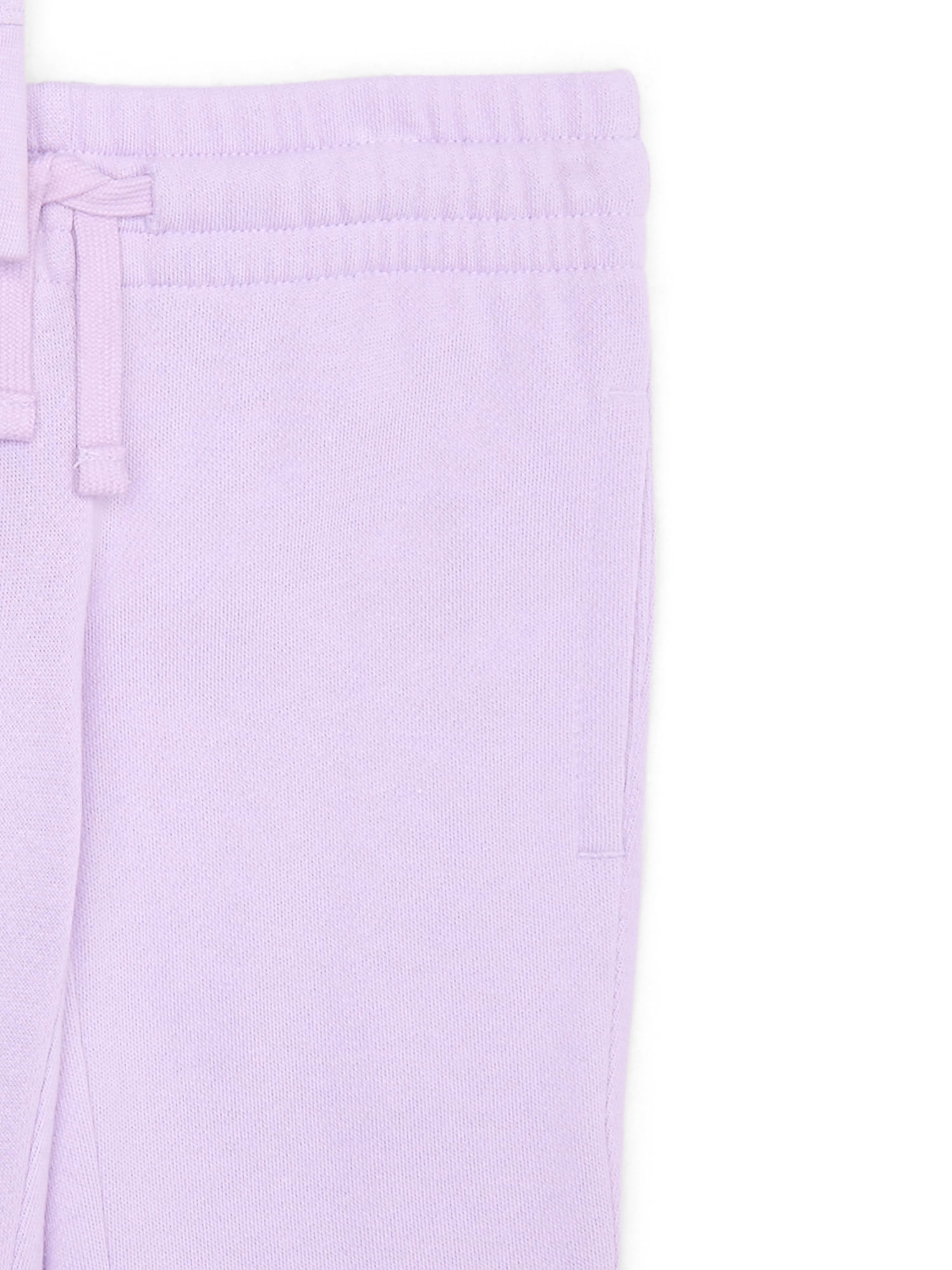Athletic Works Girls Fleece Sweatshirt and Sweatpants Set, 2-Piece, Sizes 4-18 & Plus