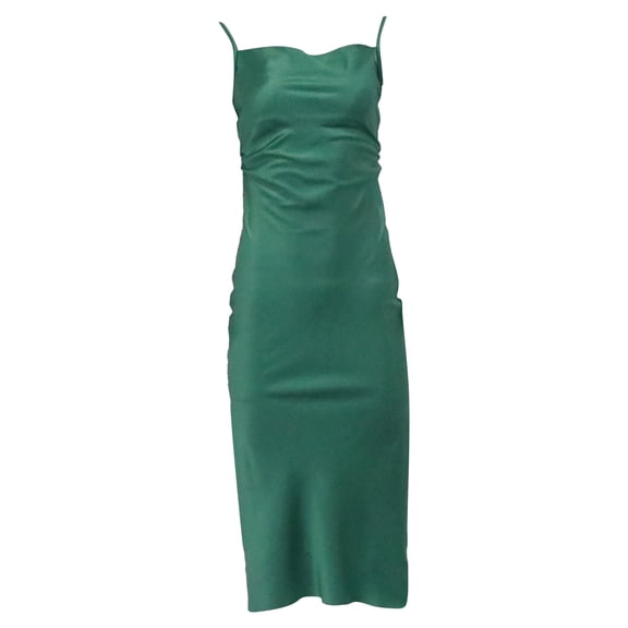 Pre-Owned Nanushka Square-Neck Backless Midi Dress in Green Triacetate