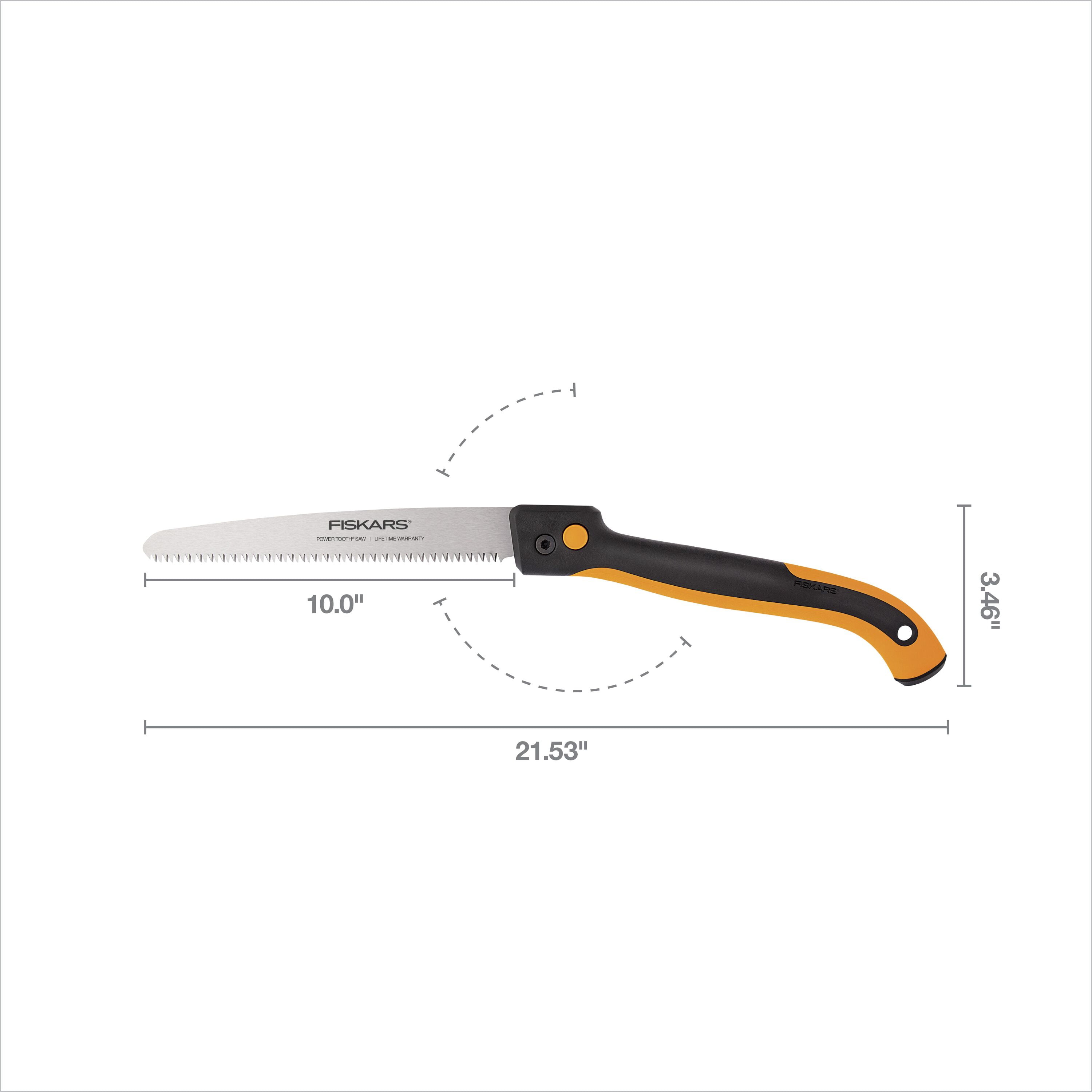Fiskars 10-Inch Handsaw, New Soft Grip 10-Inch Pruning Saw, Folding, Black and Orange