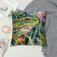 thumbnail image 2 of Chilfamy Funny Animal Frog Home Decorative Throw Pillow Cover Watercolor Tree Frog in Tropical Jungle Cushion Case Decoration Outside Pillowcase Sofa Couch Decor, 2 of 5