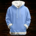 thumbnail image 2 of EliteGoogv Women Hoodies Sweatshirts cute hem Sweatshirts Loose Fit Pullover Athletic Fashion thermal Winter Light Blue XXXXXXL, 2 of 3