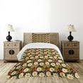 thumbnail image 4 of Ambesonne East Quilted Bedspread Set 2 Pcs, Japan Inspired Lotus Koi, Twin Size, Burnt Sienna Orange, 4 of 5