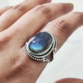 thumbnail image 3 of Natural Labradorite Ring, Woman's Blue Fire Labradorite Ring, Birthstone, Bohemian Band, 925 Sterling Silver, Womens Ring, Christmas, Thanksgiving, Handmade, Statement Jewelry, Natural Gemstone Ring, 3 of 7