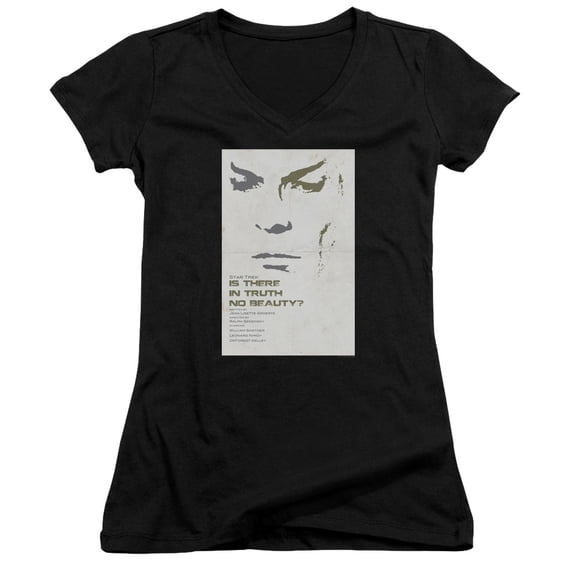 Star Trek Tos Episode 60 Junior Women's V-Neck T-Shirt Black