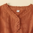 thumbnail image 6 of Feancey Maxi Dresses for Women 2025 Vacation Cotton Linen A-Line Dress Button Casual Embroidered Half Sleeve Beach Dresses Flowy Beach T-Shirt Dress Orange L, 6 of 7