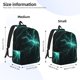 thumbnail image 2 of Disketp Green Lightning Flash Mochila de Lona Estampada, Mochila Escolar de Viaje Ligera para Estudiantes y Portátil-Medium, 2 of 5