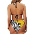 thumbnail image 6 of chaqlin Women's Halter Tie Back Bikini Set - Tropical Floral Geometric Print, Quick Dry, Figure Hugging Two Piece Swimsuit for Beach Vacation & Pool Party, 6 of 9