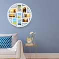 thumbnail image 5 of Miumaeov Round Wall hanging Picture Photo Collage Frame White Photo Frame for 9 Photos, 5 of 9