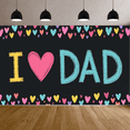 thumbnail image 6 of Colorful Hearts I Love Dad Chalkboard Banner for Father's Day Family Celebration Home Decoration, 6 of 8