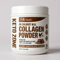 Divine Health Hydrolyzed Collagen Powder | Chocolate Flavor | Type I, II, III Chicken & Marine Collagen Peptides | Recommended in Dr. Colbert's Keto Zone Diet | Book Hair, Skin and Nails Powder