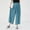 #280-Blue, variant on Womens Plus Size Casual Wide Leg Pants Chiffon Pleated Long Solid Color Skirt Pants For Summer Beach Daily Flowing Elegant Wear
