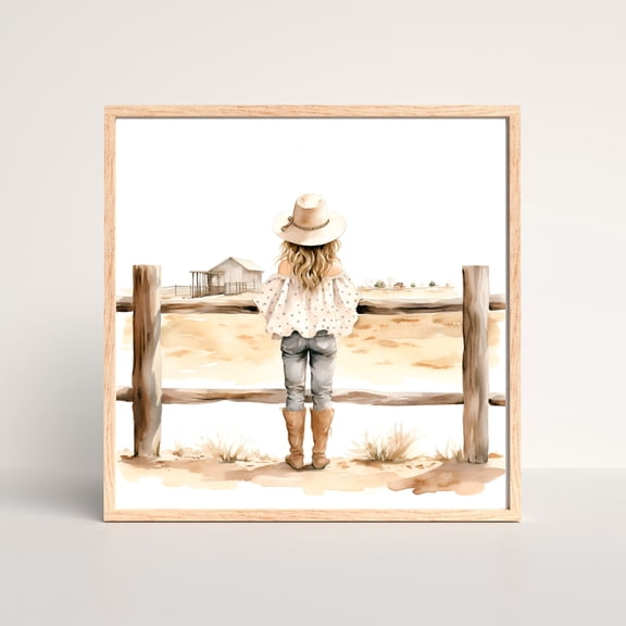 Cowgirl Nursery Decor, Farm Girl , Cowgirl Nursery Print, Girls Room Wall Art, Nursery Decor, , Girl UNFRAMED Poster, Wall Art for Decor, Present, 8x12