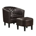 thumbnail image 2 of Convenience Concepts Take a Seat Roosevelt Accent Chair with Ottoman, Espresso Faux Leather, 2 of 7