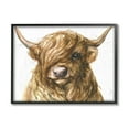 thumbnail image 2 of Stupell Industries Curly Hair Highland Cow Baby Cattle Portrait Grey Framed, 11 x 14, Design by George Dyachenko, 2 of 5