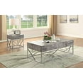 thumbnail image 5 of ACME Burgo 20" Square Faux Marble Top End Table in Gray and Chrome, 5 of 5