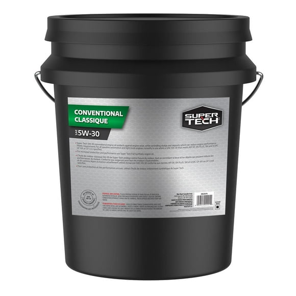 SuperTech Conventionnel SAE 5W-30, seau, 18.9L Protège contre l'usure du moteur