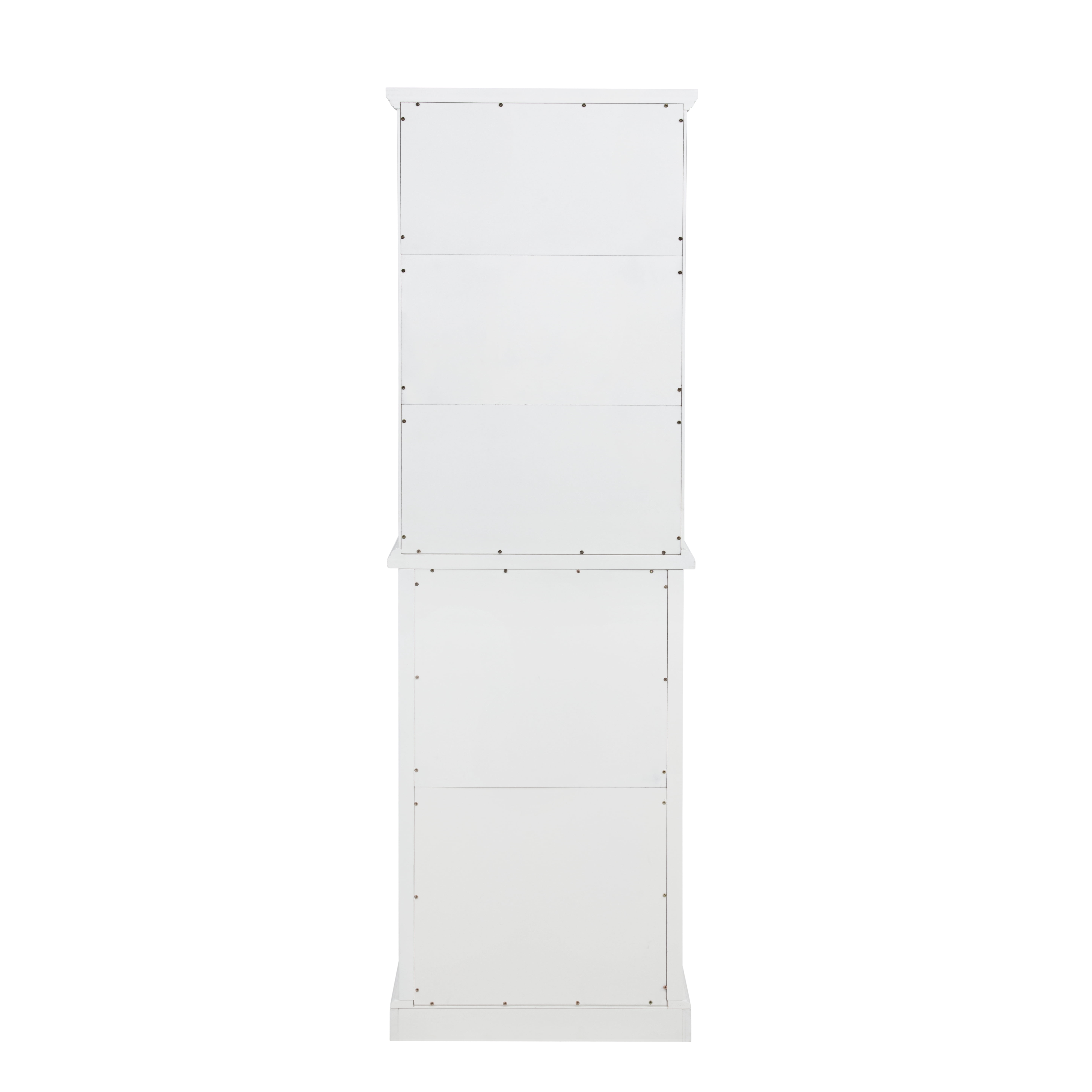 Linon Serenity Tall Two Door Bathroom Cabinet with Shelves, White