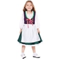 thumbnail image 5 of FYMNSI Girls Oktoberfest Dress German Bavarian Dirndl Dresses 3 Piece Beer Festival Outfit Set Green 7-8 Years, 5 of 7