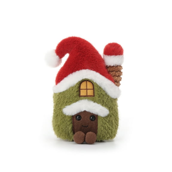 Apricot Lamb Christmas House Plush Toy for Kids 7 Inches