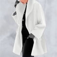 thumbnail image 2 of UJNDER Women's Winter Wool Coat Trench Jacket Warm Slim Long Overcoat Outwear Round Neck Loose Hooded Trench Coat Women White XXXXL, 2 of 9