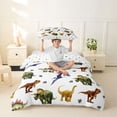 thumbnail image 2 of Metsweet Animal Dinosaur Twin Duvet Cover, Jungle Wildlife Twin Bedding, Green Brown Gray,2pcs,1 Duvet Cover and 1 Pillowcase, 2 of 6
