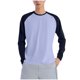 thumbnail image 2 of Blusas y camisas de manga larga con cuello redondo para hombre, color liso, para correr al aire libre, manga larga, cuello redondo, sudadera con capucha para ejercicio, top de poliéster para hombre., 2 of 7