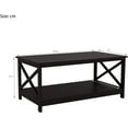 thumbnail image 4 of 35.5'' Round Whole Black Coffee Table, Clear Coffee Table，Modern Side Center Tables for Living Room， Living Room Furniture (Black12), 4 of 14