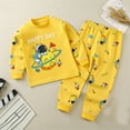 thumbnail image 2 of Winter Saving! Yievot Spring Fall 3 Months-5 Years Newborn Baby Matching Outfits Cute Cartoons Printed Long Sleeve Crewneck Comfortable Toddler Girl Boy Pajamas on Clearance, 2 of 3