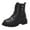 Black 2, variant on Wensltd Motorcycle Boots for Women Block Heel Solid Color Comfort Biker Shoes Ankle Boots