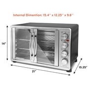 Elite Platinum Double Door Countertop Microwave Oven in Stainless Steel