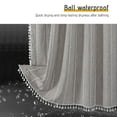 thumbnail image 5 of VOTRUDI Bohemian Farmside Linen Shower Curtain 71x71in Water-Repellent 3D Embroidery Stripes with Tassel, 5 of 7