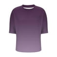 thumbnail image 6 of Tdoqot Womens Oversized T Shirts with Pocket- Short Sleeve Soft Casual Summer Gradient Trendy Tops Purple Size M, 6 of 7