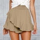 thumbnail image 2 of Falda skate para mujer. Mini shorts de playa cruzados. Shorts de lino con volantes y cintura alta, cintura elástica para looks informales, para ir a nadar o para llevar con ropa urbana. Combínalos, 2 of 5