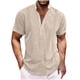 thumbnail image 1 of pstuiky Camisa de manga corta para hombre, Camiseta de manga corta para hombre, estilo informal, lisa, con cuello vuelto, botones y blusa camisas casuales para hombre xl, 1 of 5