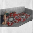 thumbnail image 6 of Mandala Soft Flannel Fleece Throw Blanket, Floral Swirls Leaves Lace Seem Hand Drawn Image Illustration, Cozy Plush for Indoor and Outdoor Use, 50" x 70", Scarlet White, by Ambesonne, 6 of 6