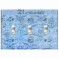 thumbnail image 1 of Metal Light Switch Plate Outlet Cover Blue Music Sheet Wallpaper Damask MUS002, 1 of 13