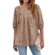 thumbnail image 2 of Qarigey Blusa informal para mujer, jersey plisado con estampado Floral para niñas, camisa transpirable para el hogar y la escuela, ropa de Prendas para la parte del cuerpo Café S, 2 of 6