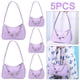 thumbnail image 1 of Bolso Pequeño PU Con Cadena Mariposa Y para Mujer 5 Uds. Color Morado, 1 of 9