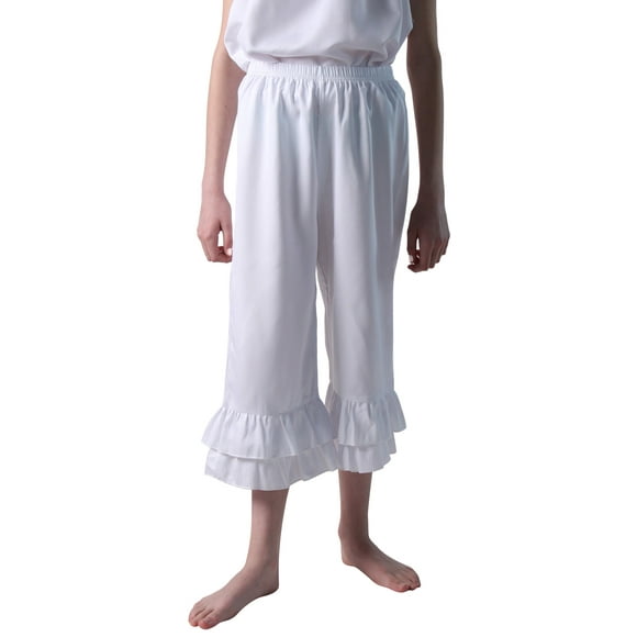 Making Believe Bloomers à Volants Renaissance pour Femmes (TG 12-13, Blanc)