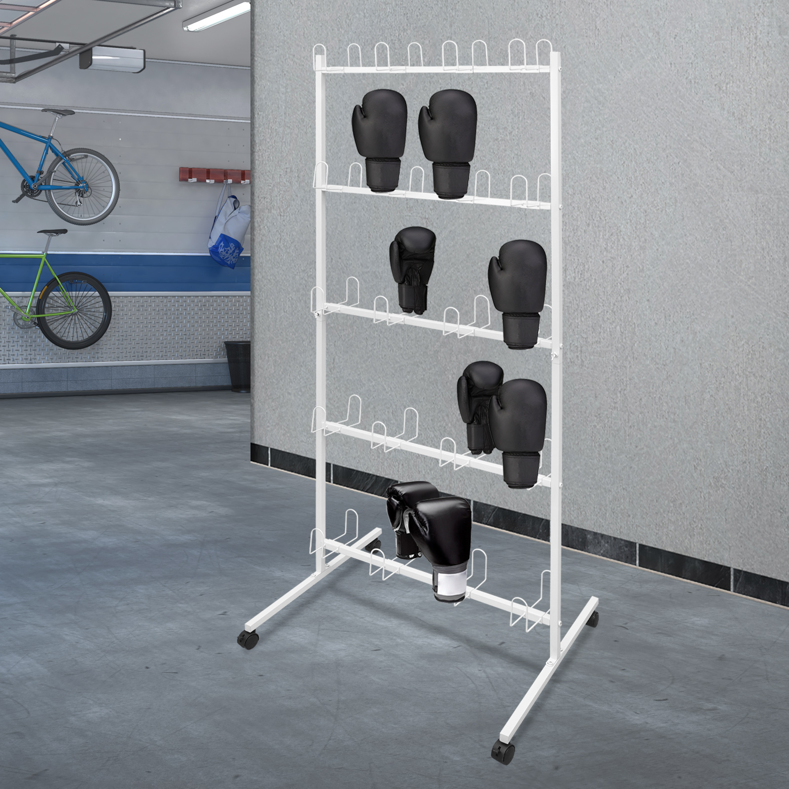 5-Tier Boxing Gloves Drying Rack Boxing Glove Storage Stand with Universal Wheels for For Boxing Gyms, Homes