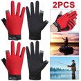 thumbnail image 1 of 2 Pares Guantes Ciclismo Dedos Cortados Manopla Deportiva para Antideslizante () Rojo, 1 of 8
