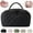 Black, variant on Petition Makeup Bag For Women, Wide Open Lay-Flat Water-Resistant Puffy Padded Organizer With Compartments, Large Capacity Handheld Portable Travel Storage Pouch For Toiletries