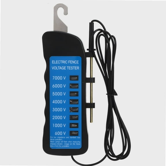 Electric Fence Voltage Tester, Fault Finder Digital Electric Fence, Multi Light Voltage Detection Portable for Farm Supply Fencing ABS 7000V