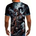 thumbnail image 2 of Men's Gothic skull and head pattern T-shirt printing design machine wash, comfortable, casual style, Gothic T-shirt, graphic skull T-shirt, Men's skull T-shirt, Peng skull T-shirt, PLUS SIZE, 2 of 5