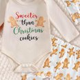 thumbnail image 4 of Enyan Newborn Baby Girl Christmas Outfits Ruffle Long Sleeve Romper Bodysuit Ribbed Pants Set Cute Fall Winter Clothes（Size 3-6 Months）, 4 of 4