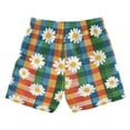 thumbnail image 7 of FORMRS Boys Swim Trunks Quick Dry Mesh Liner Boardshorts Sizes XS-XL, Green Checkered Daisy, 7 of 7